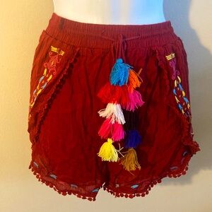 Embroidered Tassel Shorts
